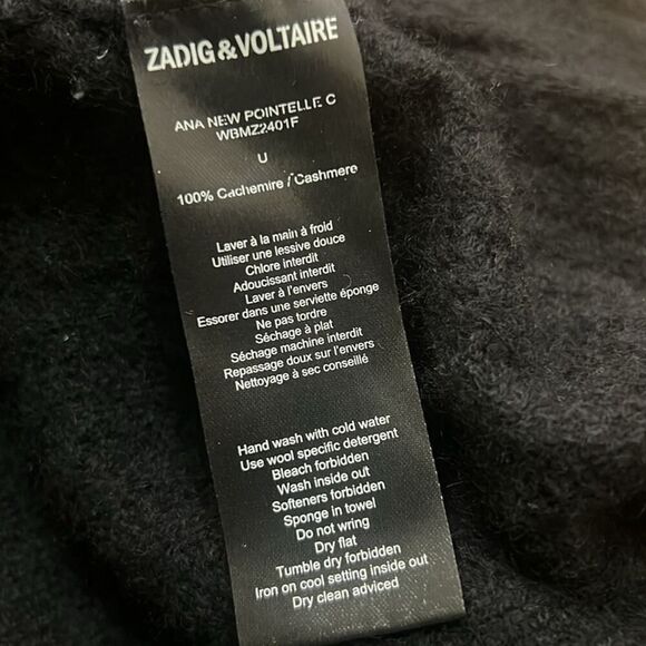 ZADIG & VOLTAIRE 100% CASHMERE OPEN CARDIGAN TUNIC SWEATER SIZE‎ L - Picture 5 of 6